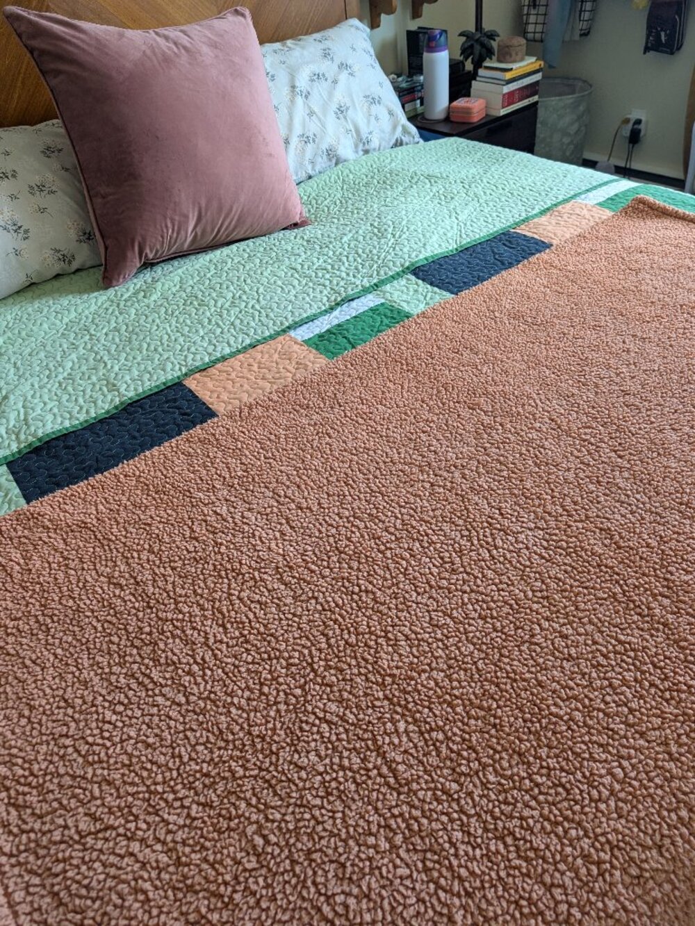 Urban Outfitters Home Peach Sherpa Blanket